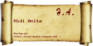 Hidi Anita névjegykártya