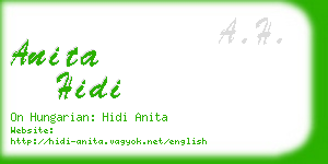 anita hidi business card